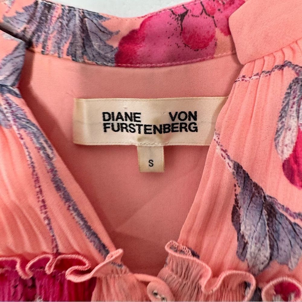 Diane Von Furstenberg Link Pleated Ruffle Floral-Print Maxi Dress - Picture 6 of 9